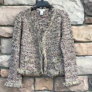 Cache Tweed Metallic Jacket